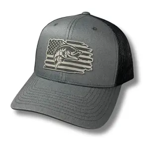 Fishing Distressed American Flag Patch Hat