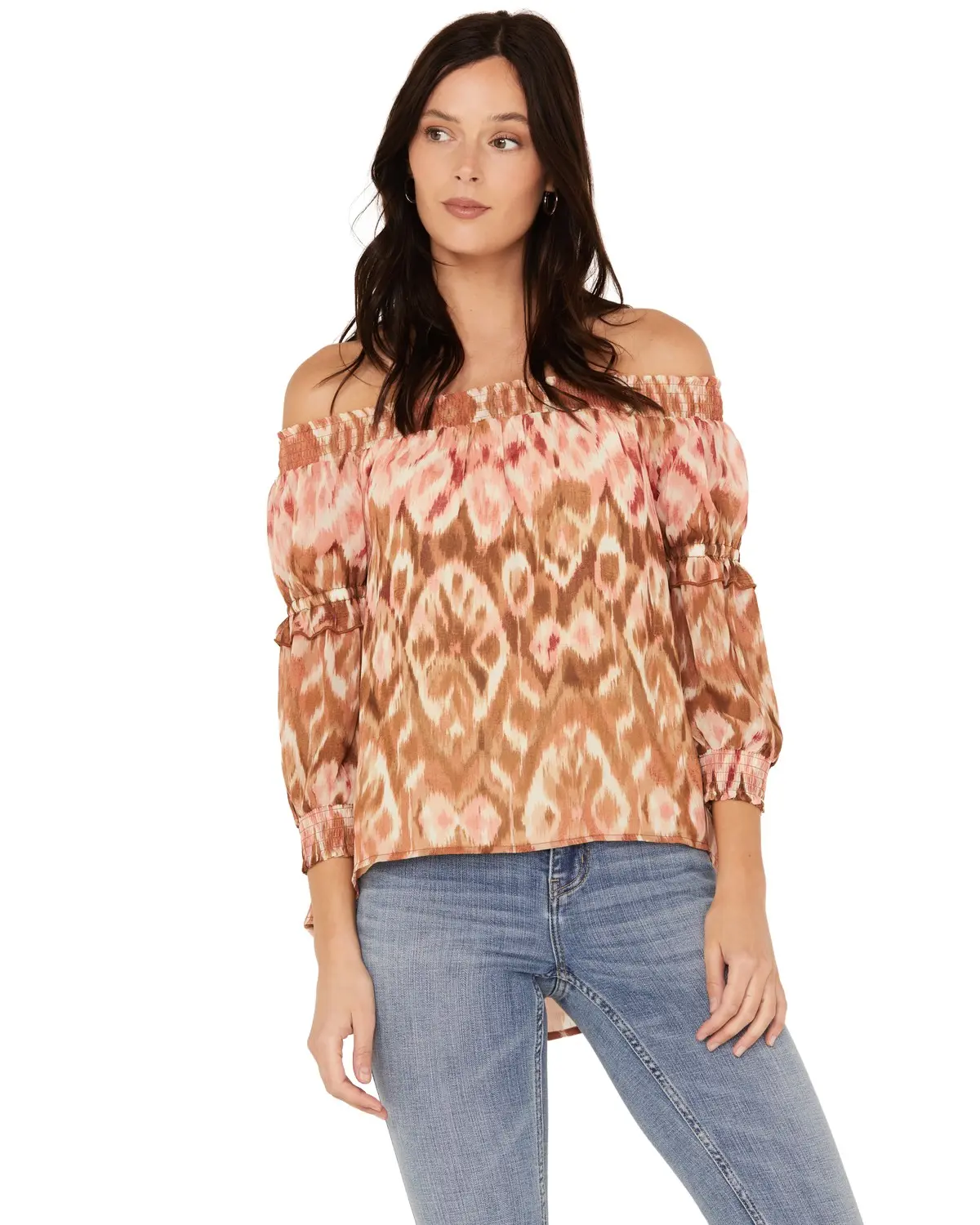 Shyanne Women's Women'S Ikat Peasant Blouse - Swsp23w90