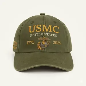 US Marine Corps Embroidered Cap, Military Baseball Hat, 250th Anniversary Marine Dad Gift, Veteran Army Hat, United States Marines Hat