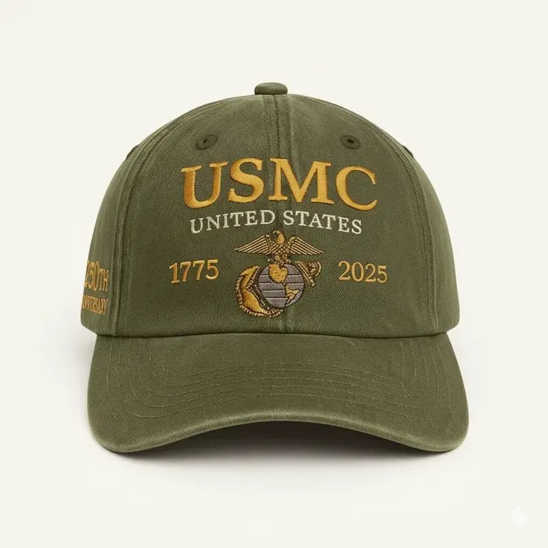 US Marine Corps Embroidered Cap, Military Baseball Hat, 250th Anniversary Marine Dad Gift, Veteran Army Hat, United States Marines Hat