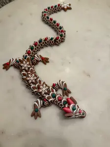 Cinderwing 3D Printed Articulated Gingerbread Dragon 27 Inch Long - Large Design for Unique Decor