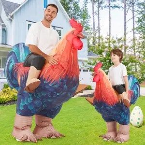 Inflatable Chicken Costume Rooster Inflatable Dinosaur Costume Adult Suit Funny Cosplay Halloween Costume for Men Women Birthday Christmas