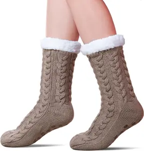 SDBING Women'S Winter Super Soft Warm Cozy Fleece Lined Fuzzy Slipper Socks with Grippers
