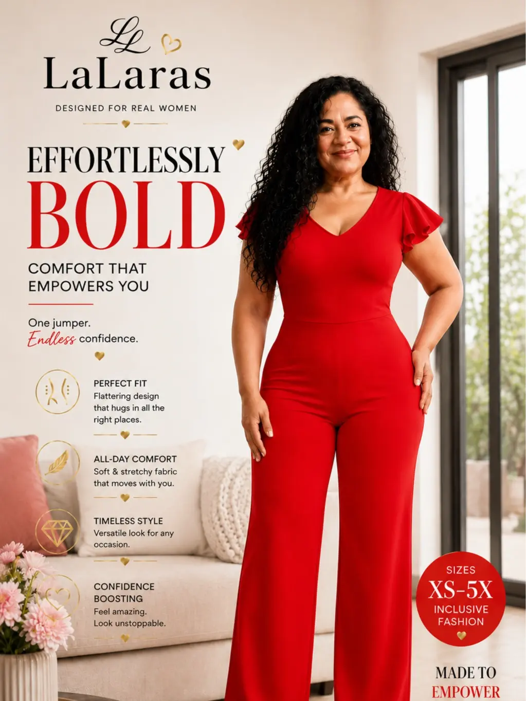 EMILY JUMPSUIT - long pink jumpsuit with wider legs