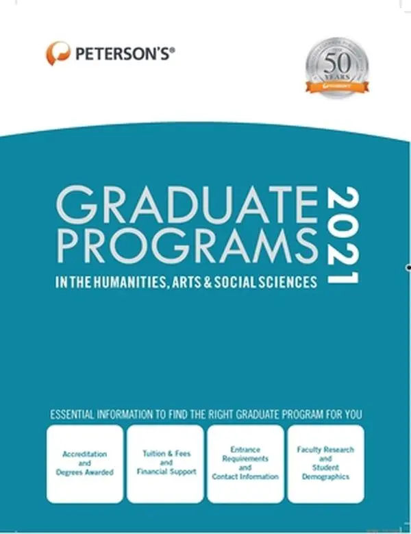 USED Book - Graduate Programs in the Humanities, Arts & Social Sciences 2021 by Peterson's (Hardcover) - english