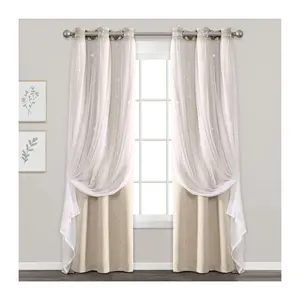 Star Sheer Blackout Panels 38X95 Set by Lush Decor