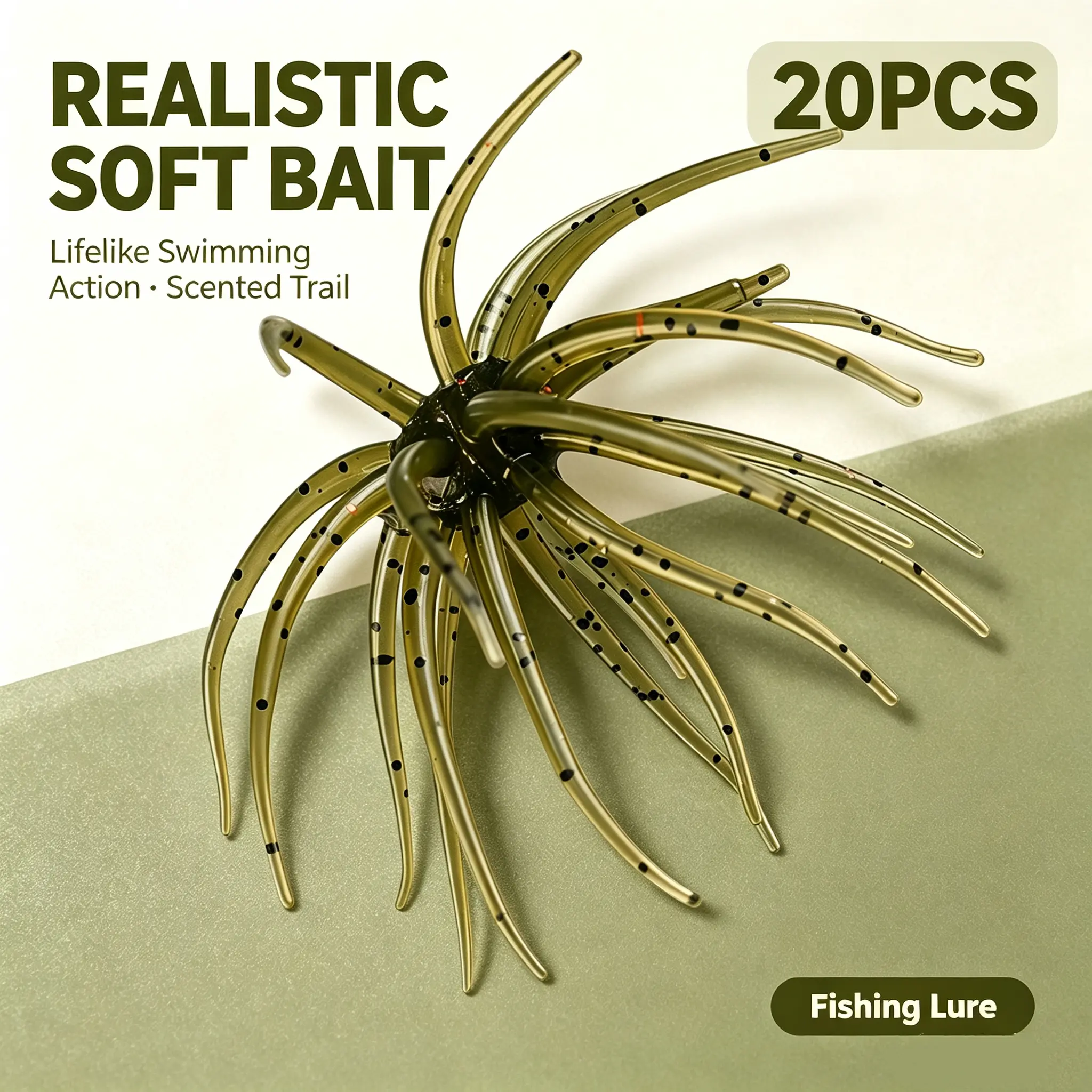 20PCS Fishing Lures for Freshwater – Realistic Sea Urchin Bait, Floating Artificial Fishing Lures with Lifelike Details, Durable Soft Bass Baits