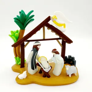 Beautifully Colored Christmas Nativity Figurine - Minimalist Style 3D Printed Home Decor Ornaments Perfect Gift for Nativity Collectors