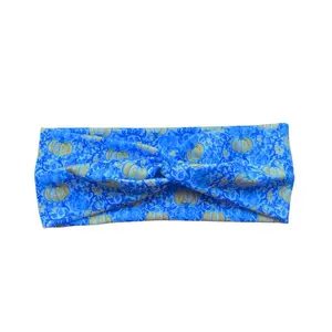 Preppy Pumpkins Vibrant Blue Twisted Headband Petals Pumpkins Headband