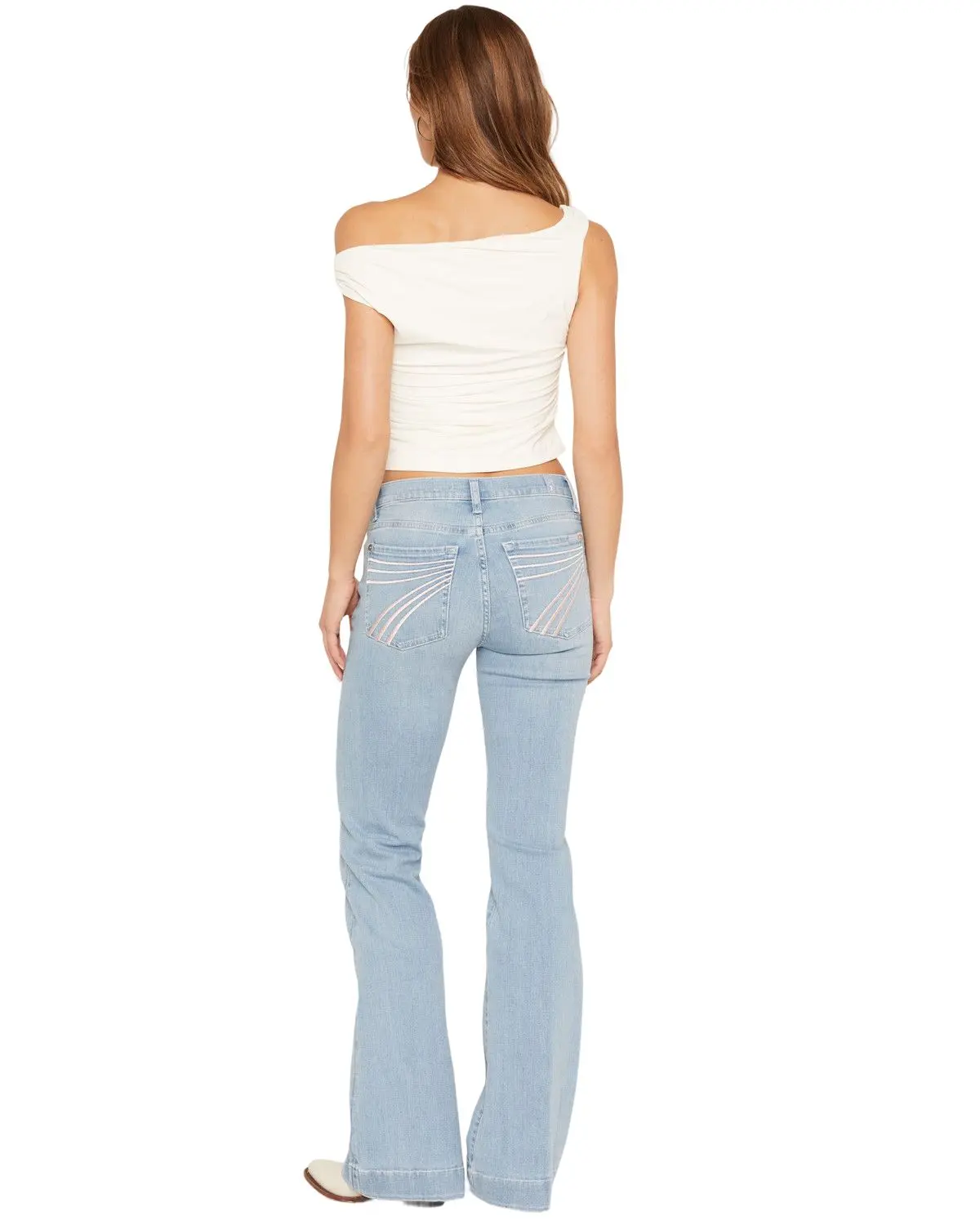 7 For All Mankind Women's Women'S Light Wash Mid Rise Slim Trouser - 7U307c12-3Dh