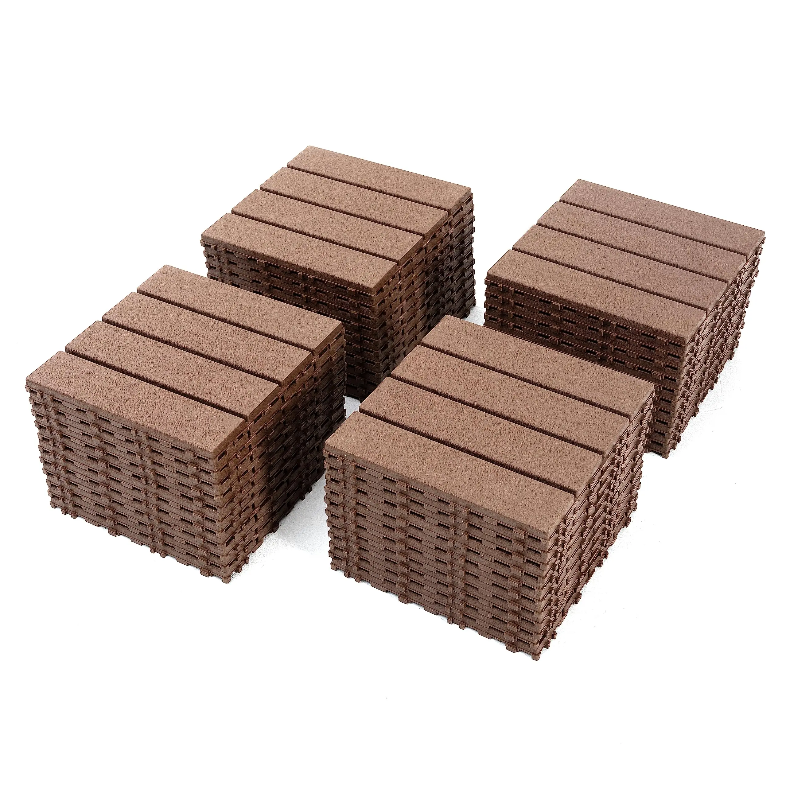 Garvee Plastic Interlocking Deck Tiles - 44 Pack 12"x12" All-Weather Outdoor Waterproof Decking, DIY Patio Flooring for Porch, Poolside
