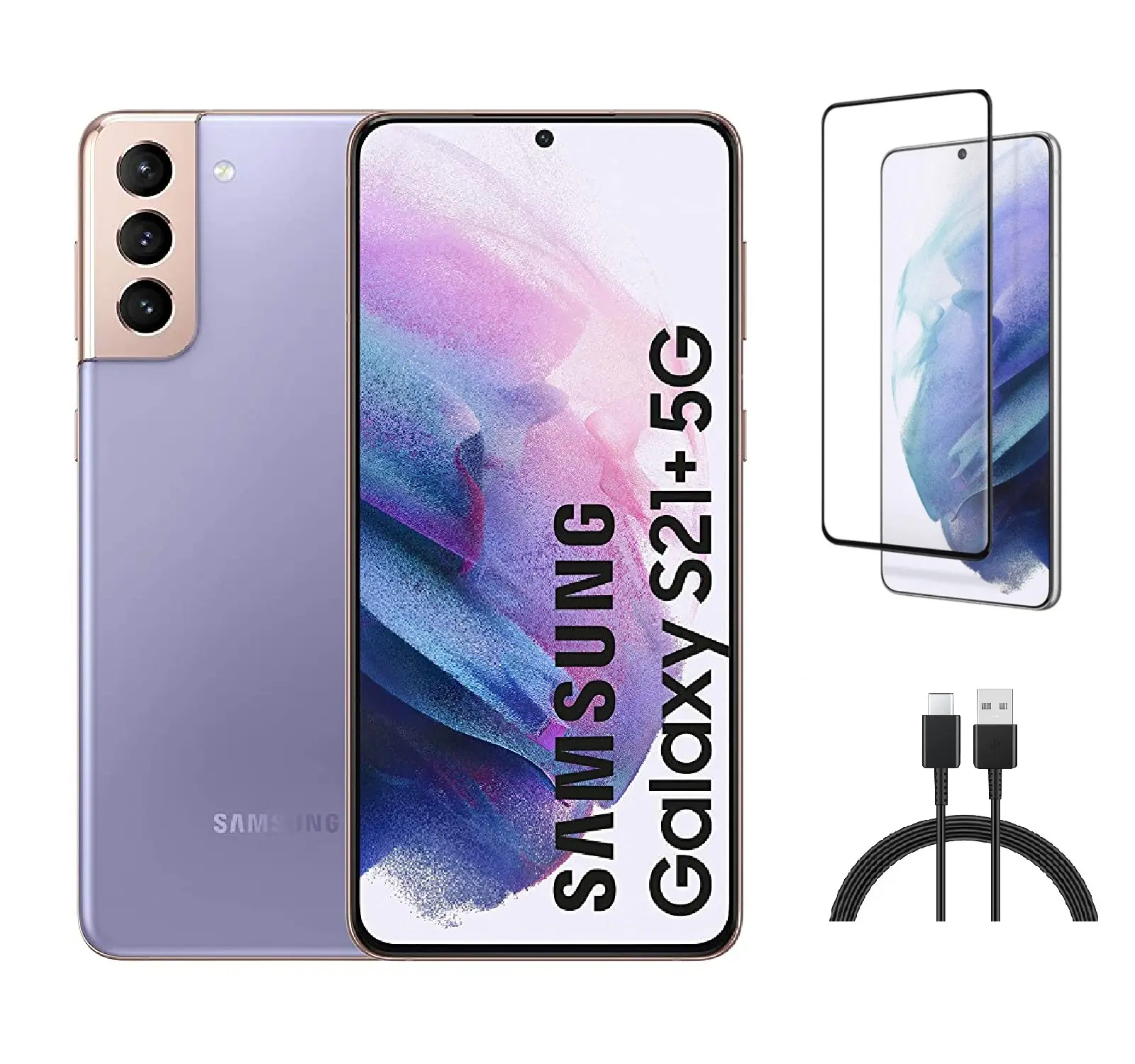 Refurbished Samsung Galaxy S21+ Plus 5G G996U (AT&T Only) - Good Condition with Pre-Installed Tempered Glass 1 Year Warranty