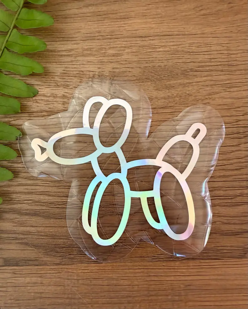 Balloon Dog Rainbow Window Cling | Prismatic Suncatcher | Static Cling Window Decal | Modern Rainbow Maker | Whimsical Home Decor