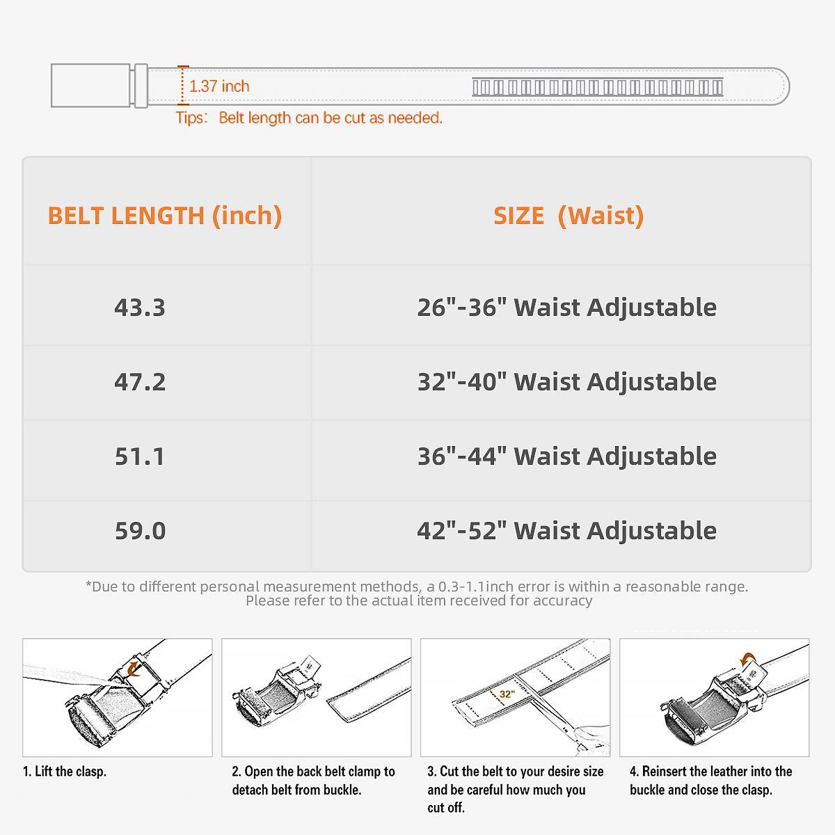 [Can be trimmed]  Mens Belt Leather Ratchet Easy Release Belt For Men Designer Belt Dress and Casual with Adjustable Buckle for Men's Wear Gift Outdoorfun Textured for Birthday Gift/ accessories men/business belt no hole