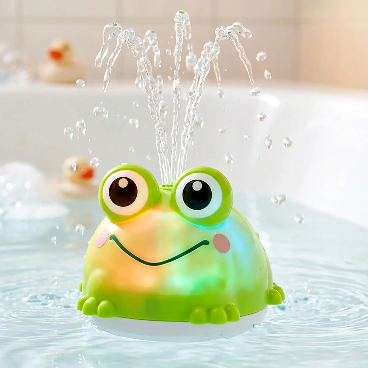 Baby Bath Toys, Light Up Frog Bath Toys for Kids, Pool Water Toys for Toddlers Bathtub Fountain Toys, Birthday Gifts for Boys & Girls