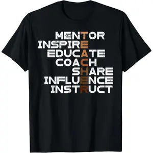 Black History Teacher Mentor African American Men Women T-Shirt,Made in USA