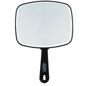 ForPro Professional Collection Premium Hand Mirror with Handle, 6.3" W x 9.6" L, Multi-Purpose Handheld Mirror with Distortion-Free Reflection, Black