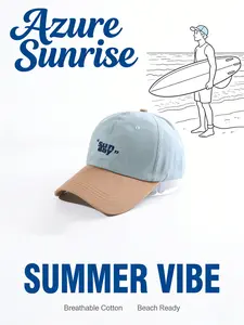 Surprise Discount! Minimalist Color-block Casual Unisex Baseball Cap [Afternoon Tea Date] Embroidered Letter Comfortable Versatile Item Breathable Cotton Fabric Beach Ready