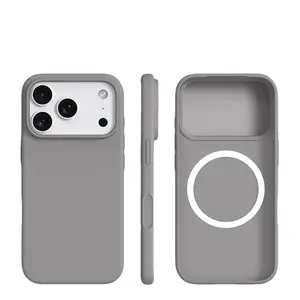 1 piece BASE MORE COVER ultra-thin, Protective, magnetic liquid silicone iPhone case for Apple mobile phones. Soft touch feel, soft edge wrapping, matte soft shell case. Skin-friendly texture. Suitable for Apple iPhone 17 Pro Max/16/15/14/13 P