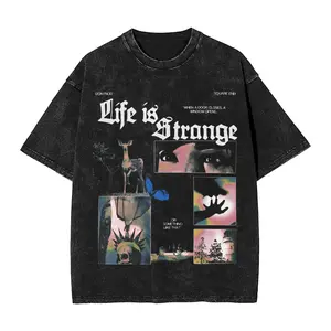 valentine shirts  Trapped by Destiny T Shirt Washed 100% Cotton 10Oversize T-Shirts Life Is Strange Vintage Tops Streetwear Graphics Printed Tees Fashion