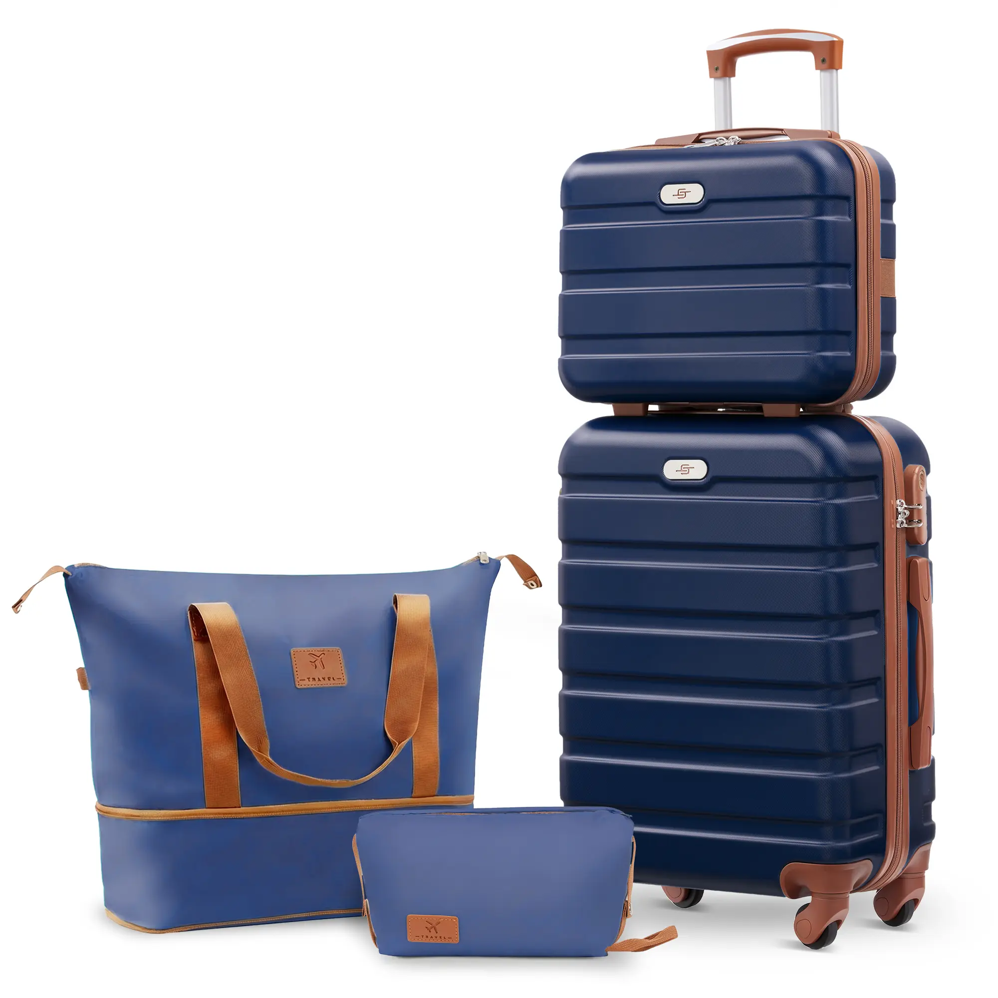 4PCS Dark Blue Brown