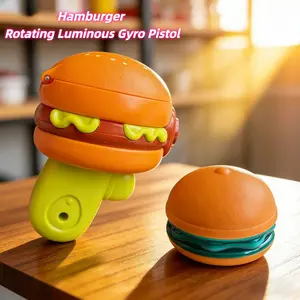 2 in 1 Spinning Top, Light Up Spining Top Toy with Flashing Lights, Gyroscope Novelty Bulk, Puzzle Toys, Food Themed Launcher, Multiplayer Outdoor Indoor Toy for Age3+，Birthday Gifts