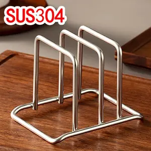 Stainless Steel Cutting Board Holder, Home Pot Lid Rack, Kitchen Counter Organizer, Storage Stand for Cutting Boards, Tabletop Good Item
