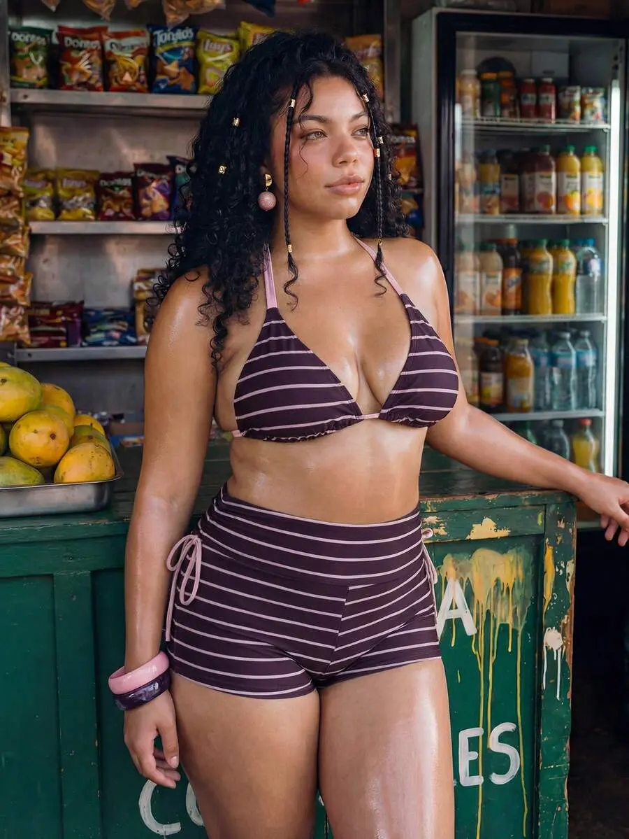 SEELEN Purple Plus Size Swimwear Set,Summer Beach Vacation Holiday2-Piece Bikini,Backless Halter Top&Side Tie Shorts,Elegant Swimsuit