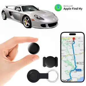 2 PCS 2026 Best Portable Car GPS Tracker with Magnetic - Waterproof Case,Hidden Mini Tracker Device for Vehicles,No Monthly Fee,Anti-Lost Tracking Device Compatible with iOS,Wireless Locator Black(Ios) Tag- Key Bike Finder  Metal