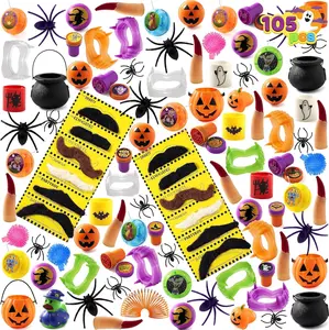 105 Pieces Halloween Toys Assortment for Halloween Party Favors, School Classroom Rewards, Trick or Treating, Halloween Miniatures, Halloween Prizes