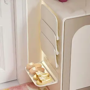 Adhesive Foldable Wall Shelf Set of 3, No-Punch Hanging Shelves for Bathroom, Living Room and RV