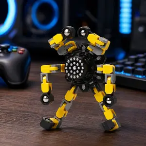 Transformable Fidget Spinners (4 Pcs) • Mechanical Robot Shapeshifting Gyro Toy • Smooth Clicking ASMR Hand Spinner Summer Road Trip Travel Gift for Kids Teens