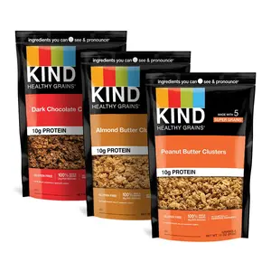 KIND Healthy Grains Clusters, Granola Variety Pack, Healthy Snacks, Good Source of Fiber, Gluten Free, Whole Grains and Oats, 10g Protein, 3 Count