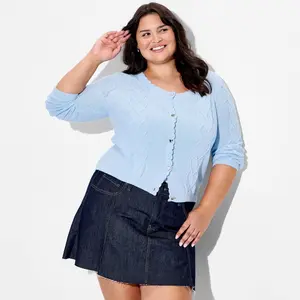 Women's Heart Cable Cardigan - Wild Fable Light Blue 4X