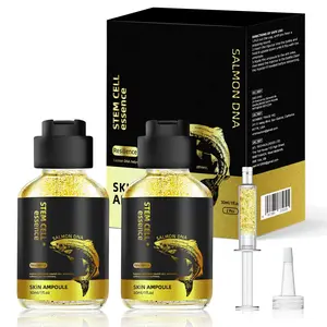 Salmon DNA Stem Cell Serum Ampoule for Face, Microneedling Skincare Serum, Lightweight Hydrating Essence for Smooth Refreshed Skin (2 Pcs）