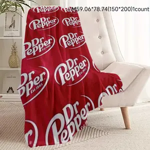 Soft & Warm FlannelThrow Blanket -Versatile For Sofa, Bed, Office,Camping All-Season Cozy NapBlanket With Unique Dr. Pepper Print Flannel Blankets