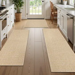 LOKHOM Kitchen Rugs and Mats Set of 3 Non-Slip Kitchen Mats for Floor, Absorbent and Stain Resistant Kitchen Runner, Machine Washable Rugs for Kitchen, Laundry & Sink,