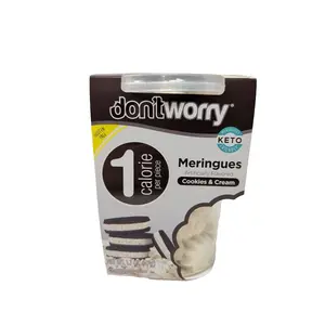 don'tworry Meringues Cookies & Cream Flavor 1.7 Ounce Plastic Container
