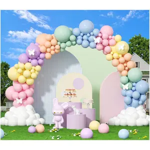 412pcs Pastel Balloon Garland Arch Kit 18 12 10 5 Inch Different Sizes Macaron Assorted Colors Balloon Latex Colorful Balloons for Baby Shower Girls Birthday Wedding Easter Rainbow Party Decoration