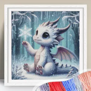 11CT Cross Stitch Kit, Dragon Pattern DIY Cross Stitch Kit, Cross Stitch Printed Canvas Animal Decor for Home