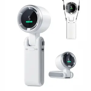 Mini Handheld Fan, Super Strong wind, Upgrade 5-Speed Adjustable Hand Fan with USB Rechargeable 4000mAh Battery, Portable Handheld Fan - Ideal for Travel/Outdoor/Home