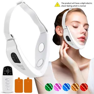 V-Face Lifting Beauty Device, Dual Chin Machine, Chin Reducer, Facial Beauty Instrument, Facial Beauty Massagers, Facial Massager with 5 Color Lights, 6 Modes 18 Levels Adjustment, Perfect Gift for Women & Teens