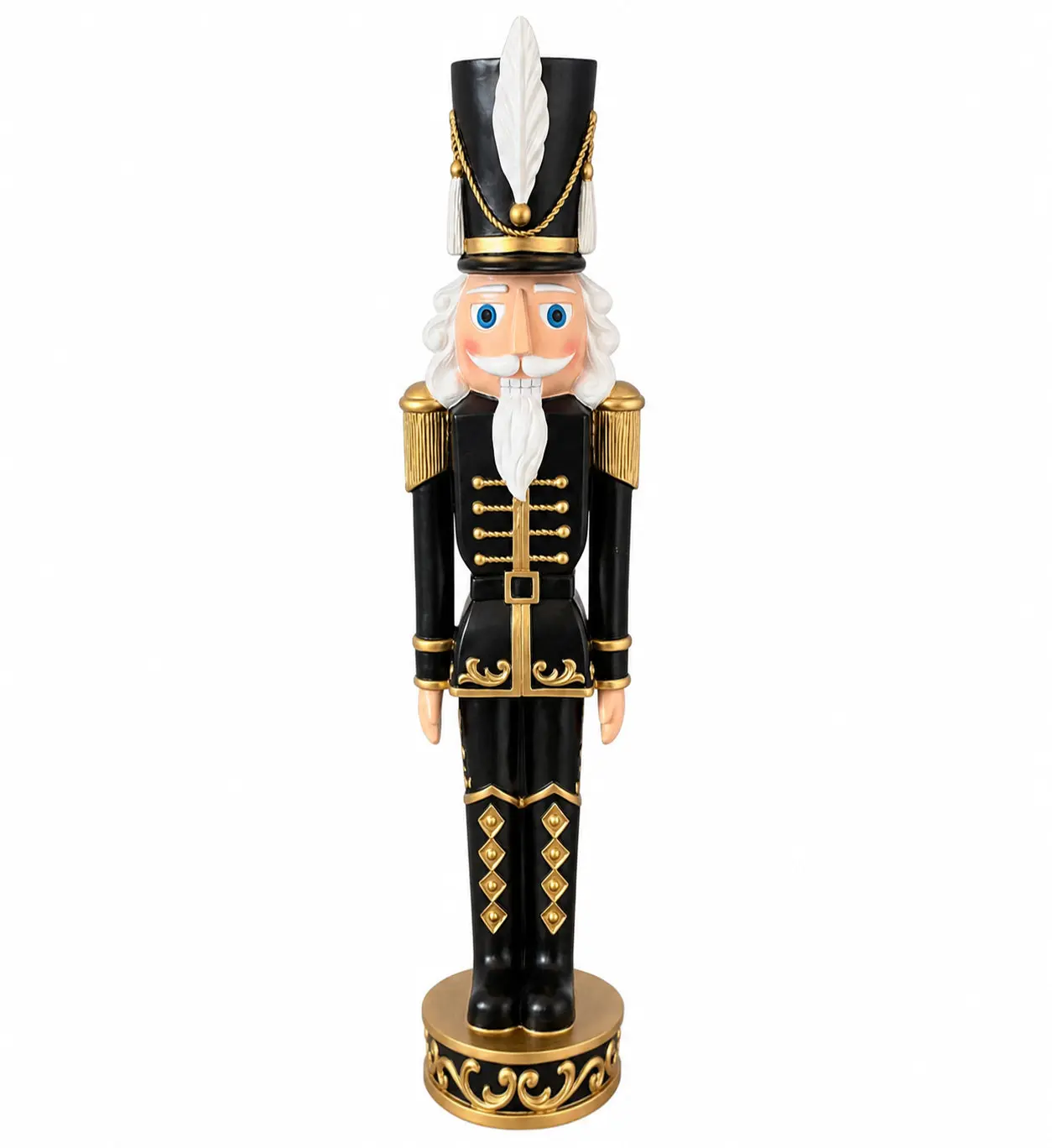 37 Inch Decorative Christmas Nutcracker -  Black and Gold