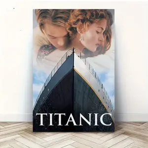 1pc Titanic Movie Poster(Framed Frameless Poster Optional) - 2D Flat Design, , Hook Mount, Vintage Nautical Decor for Teens' Room, Aesthetic Home Decor, Nautical Room Decor, Classic Film Artwork, Durable Wall Art, 2D Flat