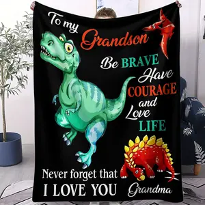 Dinosaur-patterned flannel blanket, Flannel throw blanket, Dinosaur Print Blanket, perfect for watching TV at home, home decor, office lunch breaks and children's naps, a great gift