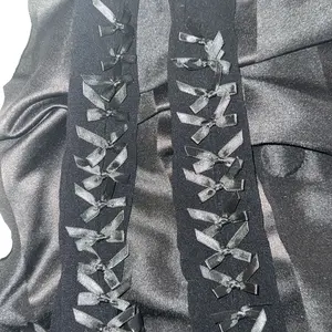 Women's Sexy Hollow Out Satin Bow Lace Gloves, Lolita Style Thin Sun Protection Arm Sleeves, Summer Fingerless Sunscreen Mittens Fitted