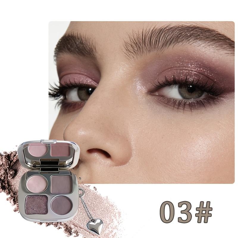 4-Color Shifting Eyeshadow & Blush Palette - Buildable Shimmer Highlighter with Blue, Purple, Red & Gold - Perfect for Winter Galas, Valentine’s Dates & Gift Giving！