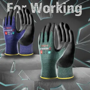 Two Pairs Cut-Resistant Work Gloves, Non-Slip Breathable Durable Material, Touchscreen Compatible, Ideal for Cutting Jobs, Safety Work Gloves