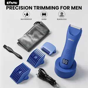Enssu Electric Body Hair Shaver-Groin Hair Trimmer, Ball Trimmer for Men - Replaceable Ceramic Blade Heads,USB Recharge,Waterproof Male Hygiene Razor Safe Quick Gifts Cordless Gentle Trimming Fast Trimming