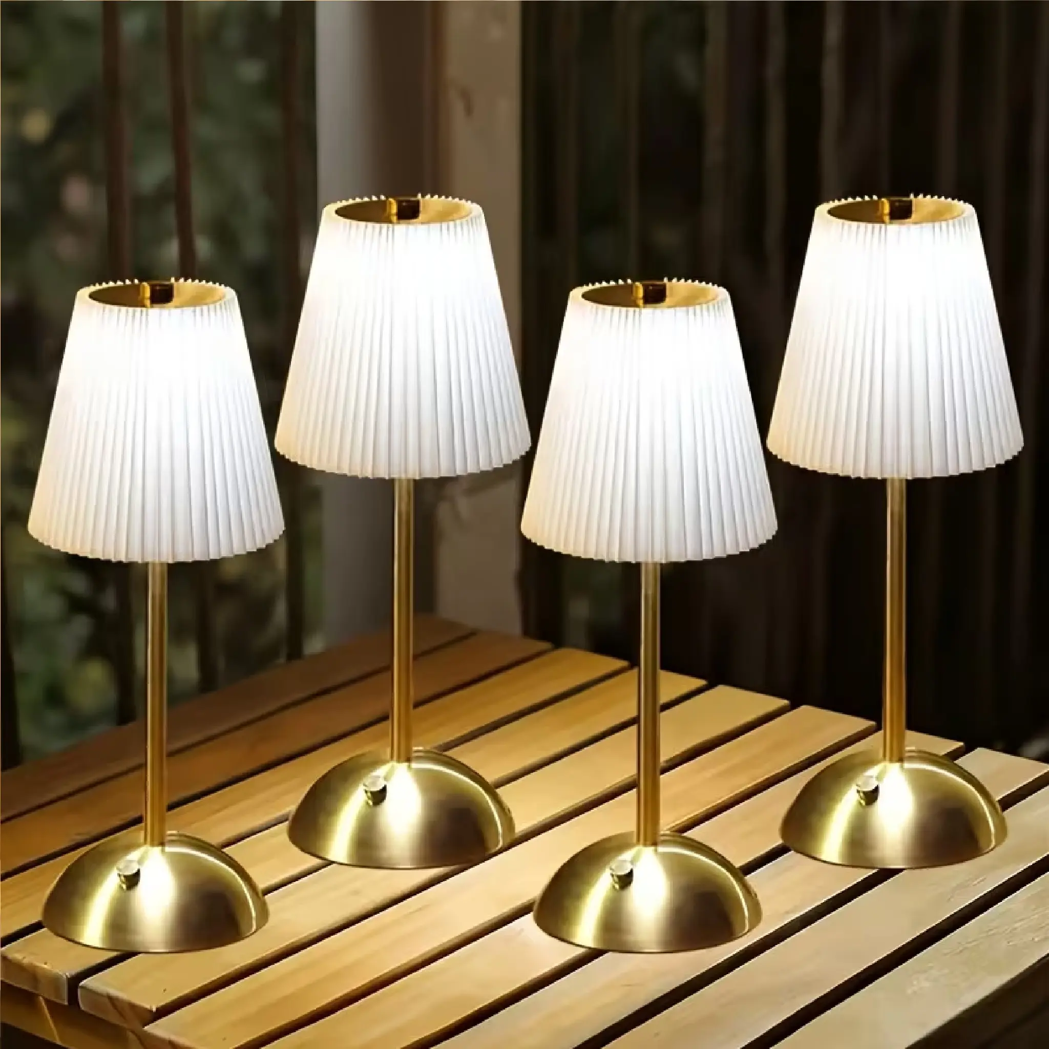 Cordless Metal+Fabric LED Table Lamp with Bases & Shades, USB-C Rechargeable 3-Color Dimmable 800mAh Adjustable Lamp for Bedroom, Portable Charming Nightstand Light for Living Room Decor